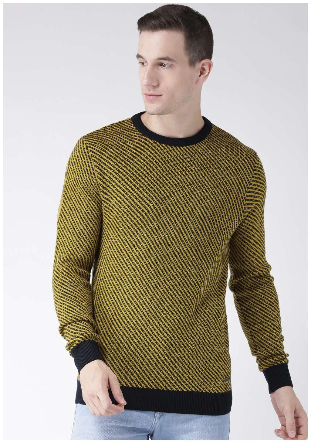 

Club York Men s Long Sleeves Round Neck Geometric Acrylic Sweaters