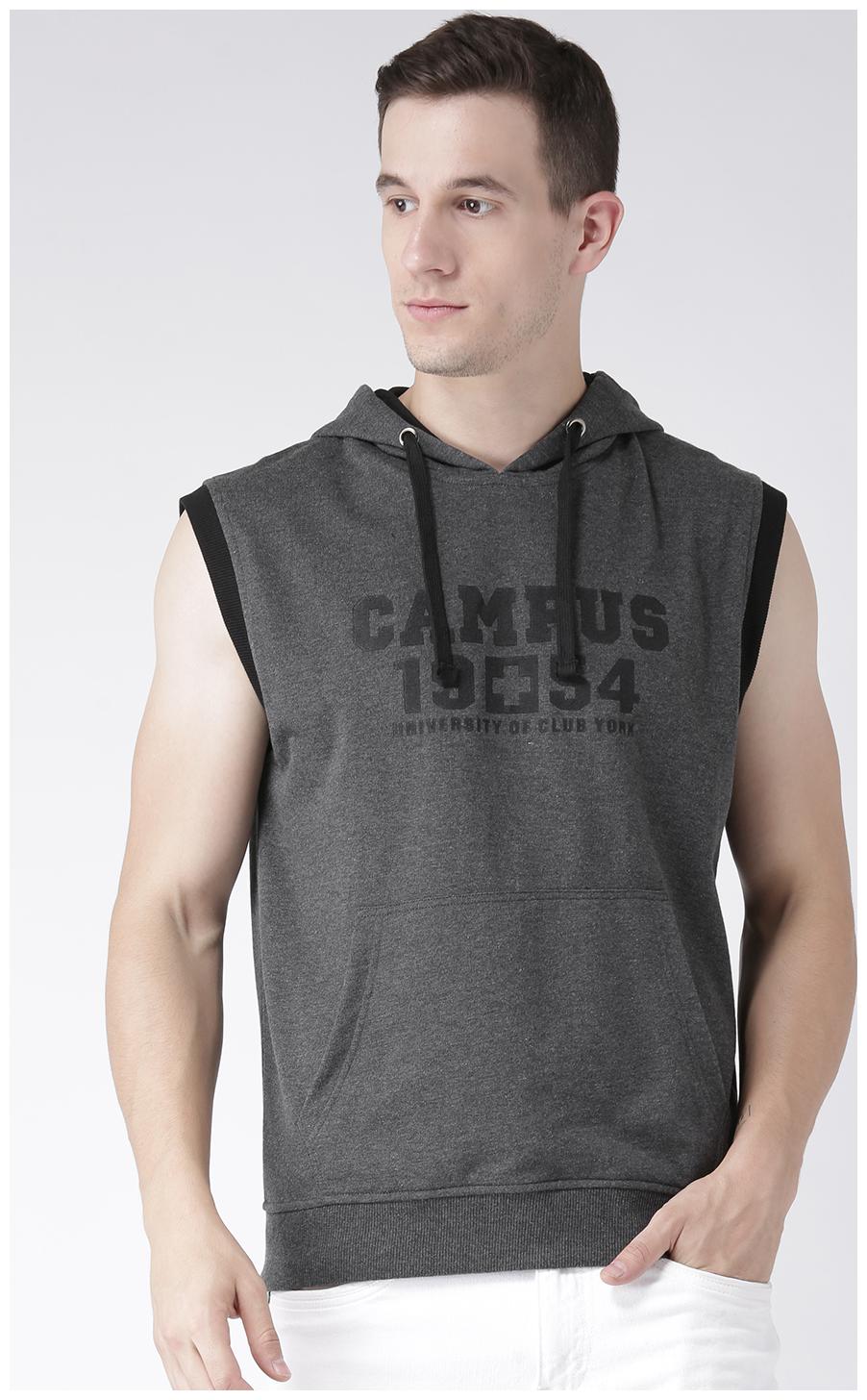 

CLUB YORK Men Grey Hooded Sweatshirt Hoodie