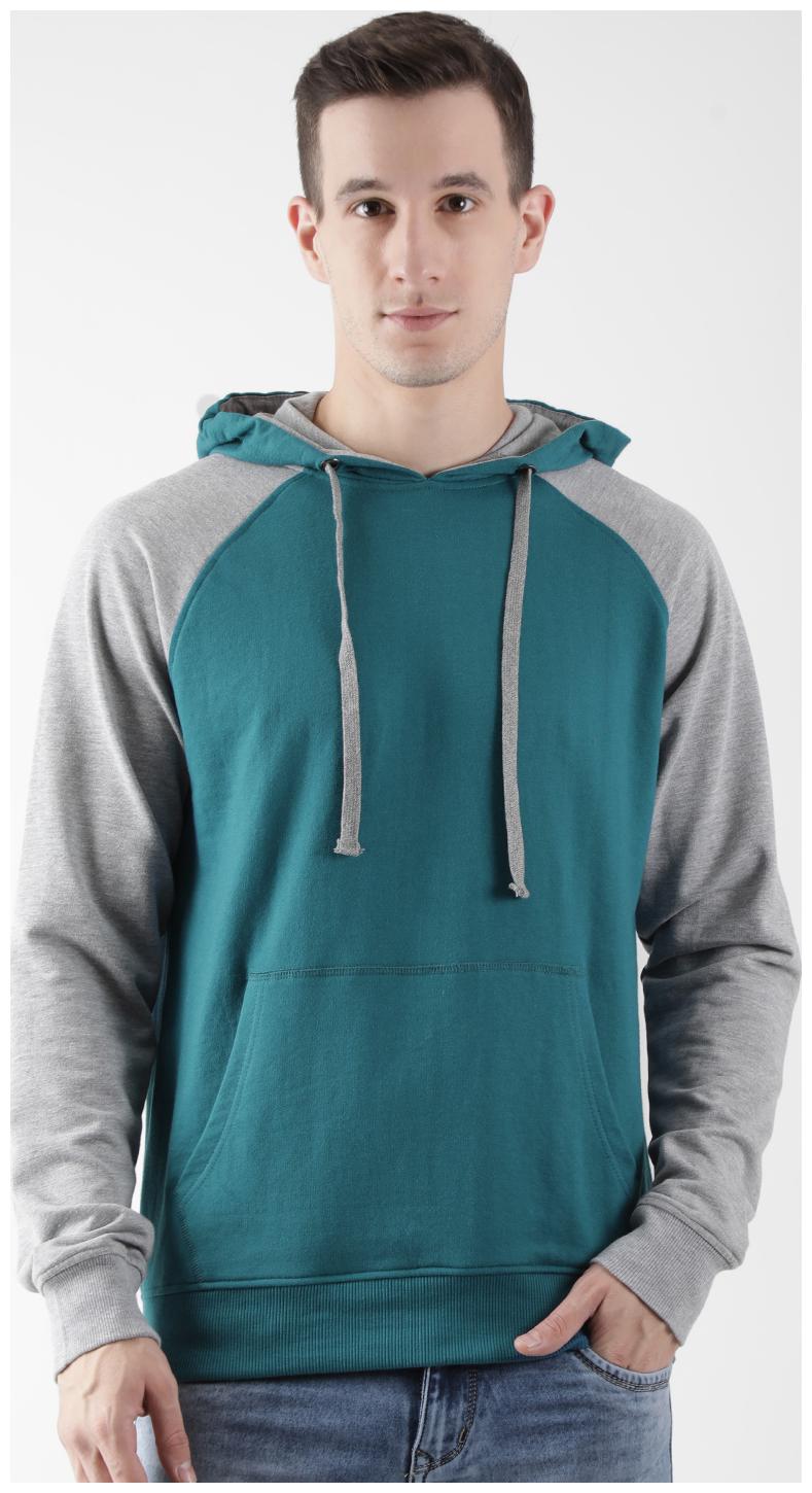 

CLUB YORK Men Turquoise Hooded Sweatshirt