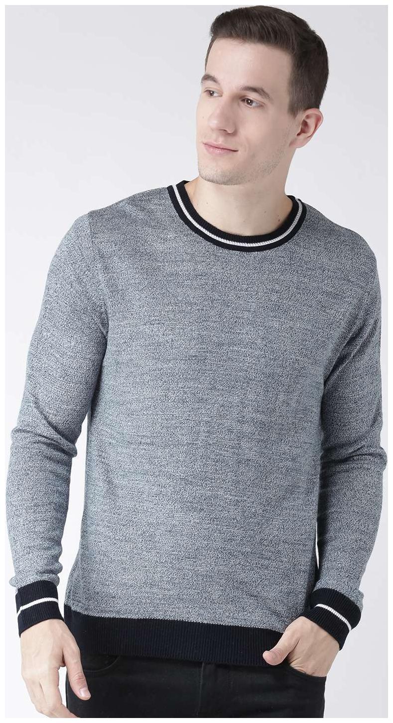 

Club York Men s Long Sleeves Round Neck Speckled Acrylic Sweaters with tipping detail