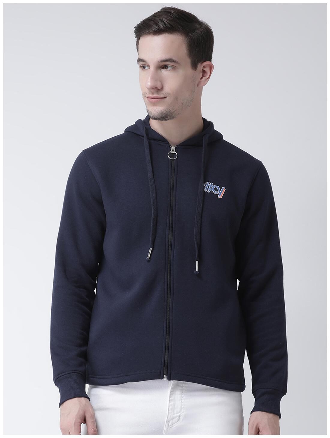 

CLUB YORK Men Blue Hooded Sweatshirt