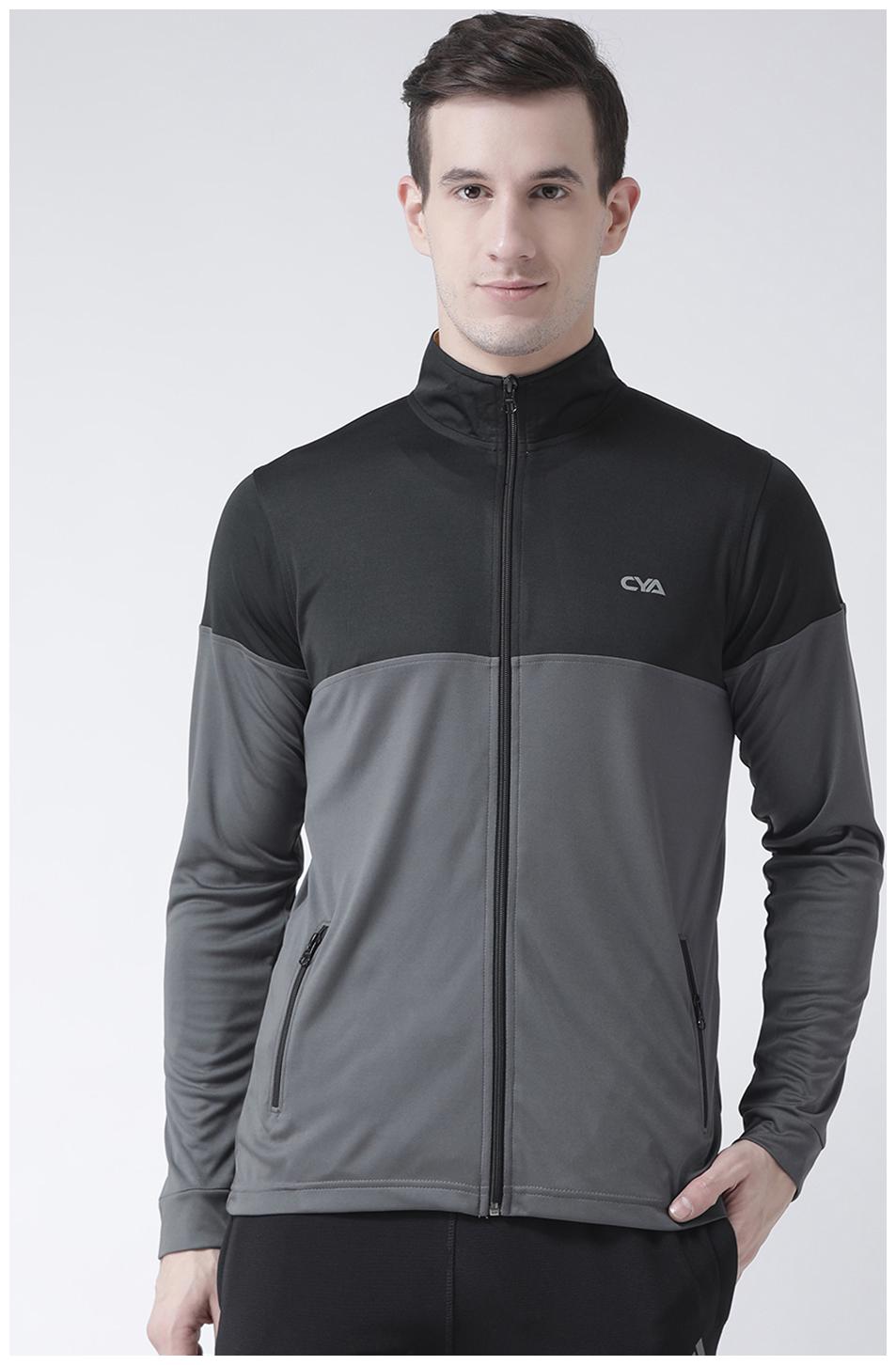 

CLUB YORK Men Grey Black High neck Sweatshirt