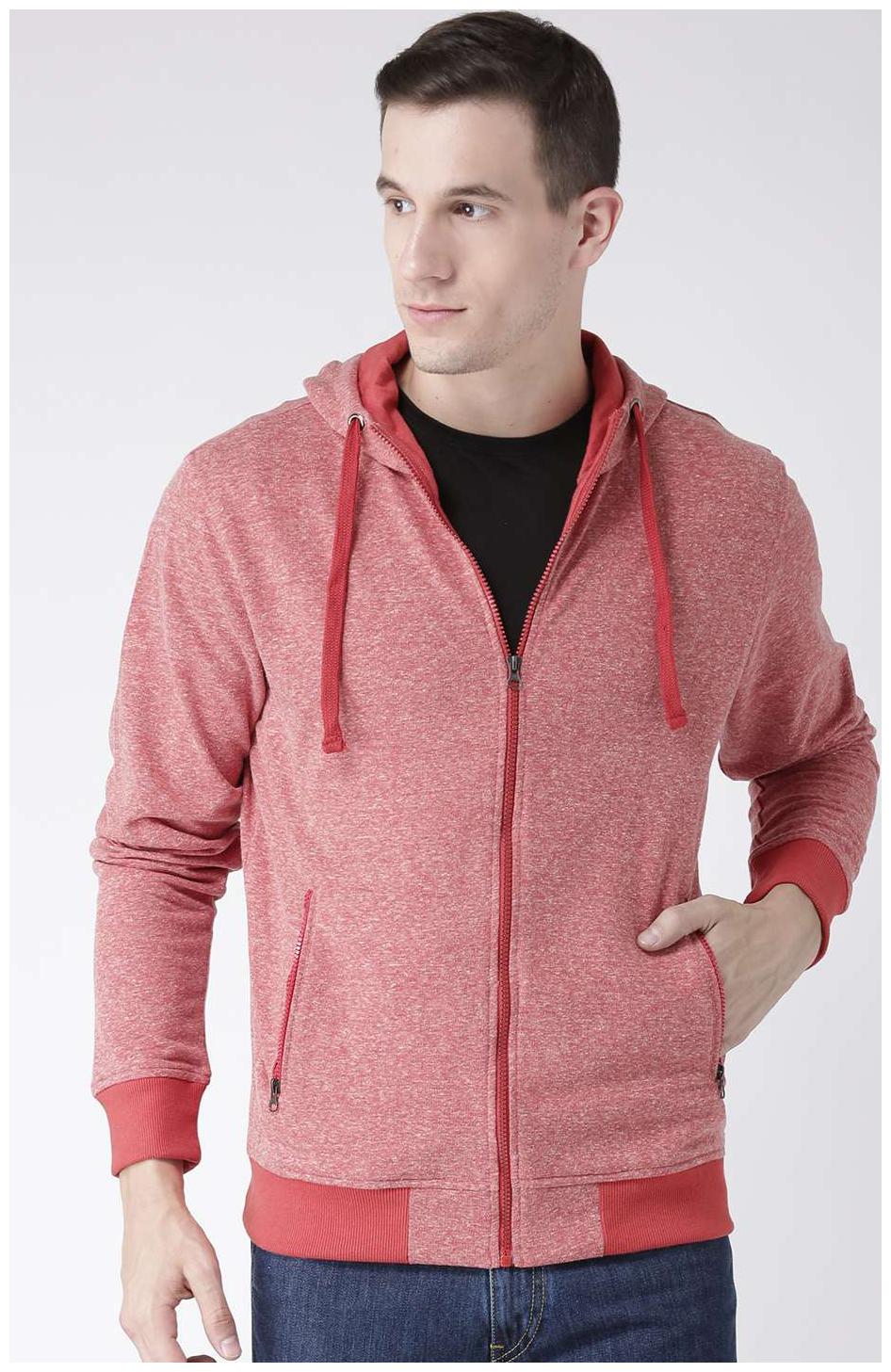 

CLUB YORK Men Red Hooded Sweatshirt Hoodie