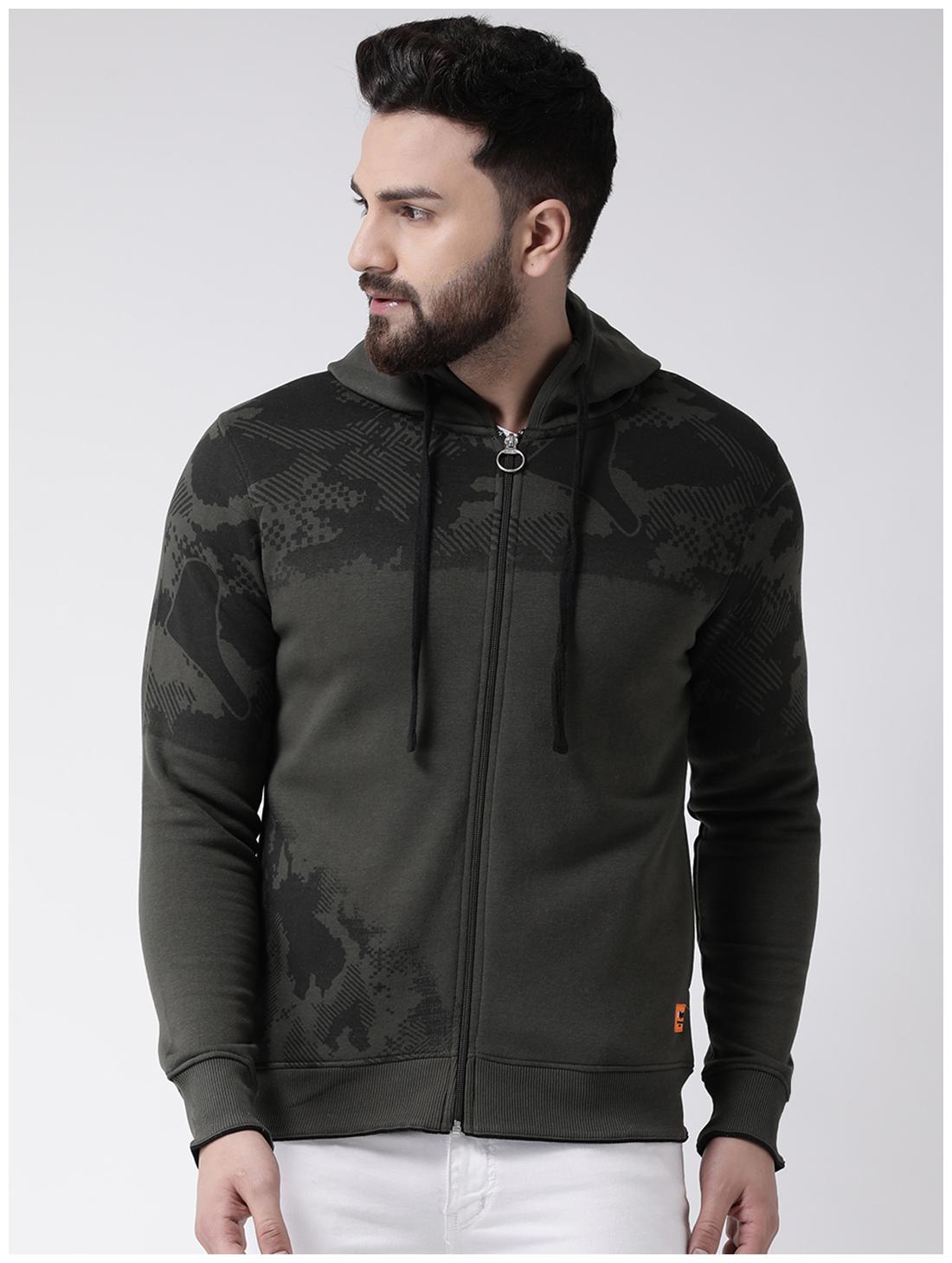 

CLUB YORK Men Printed Green Hoodie
