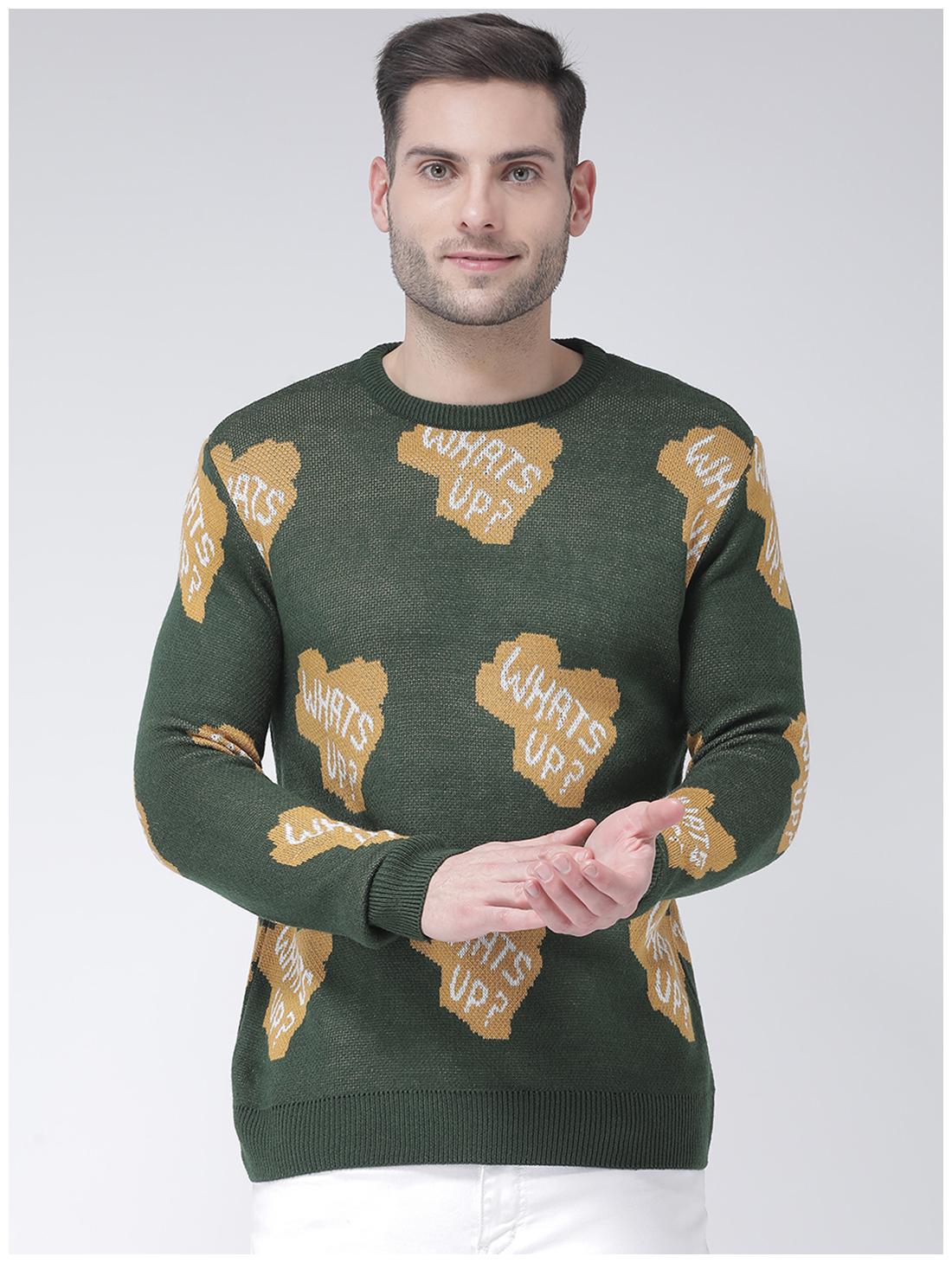 

CLUB YORK Men Green Round neck Pullover
