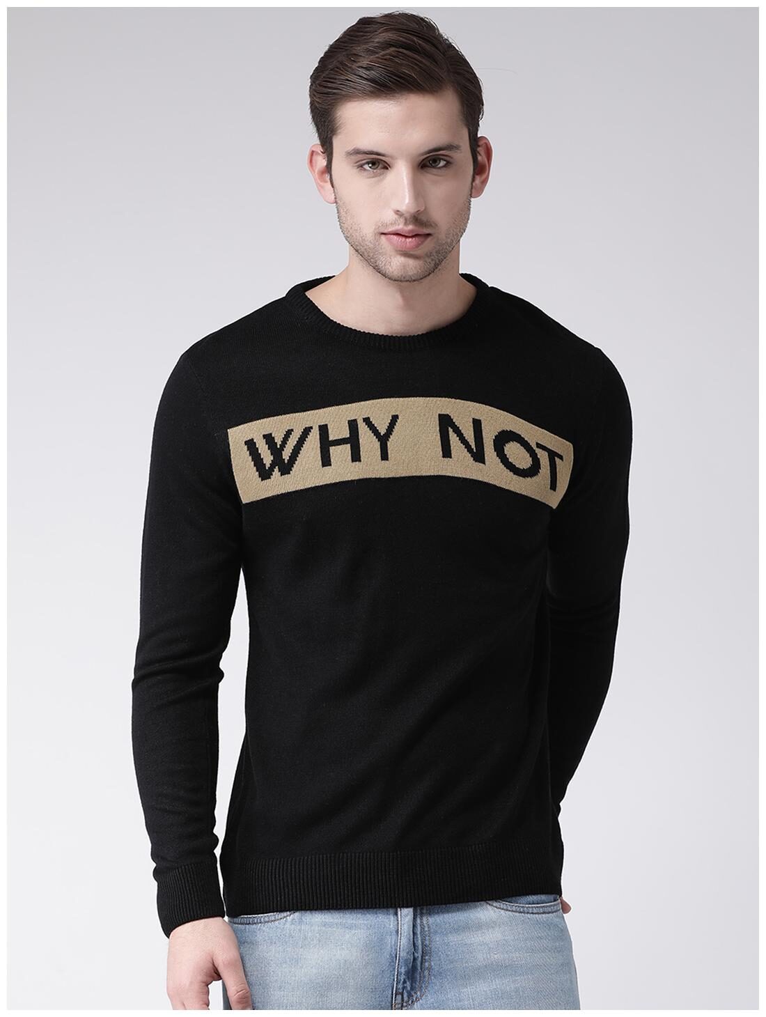 

CLUB YORK Men Acrylic Pullover Black