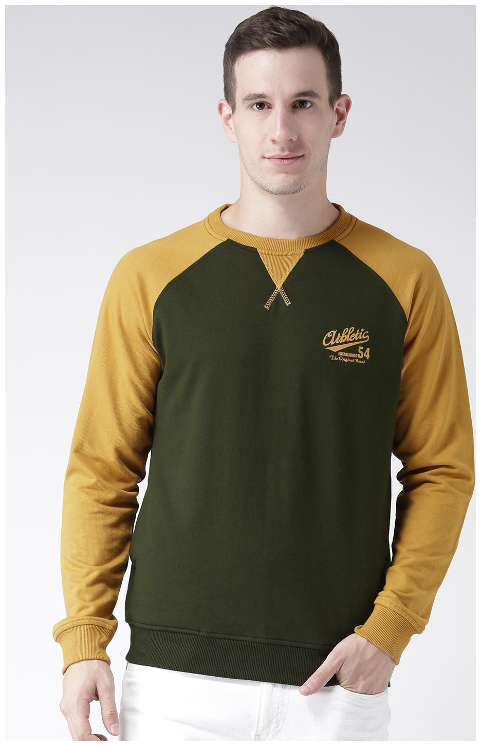 

CLUB YORK Men Green Round neck Sweatshirt Hoodie