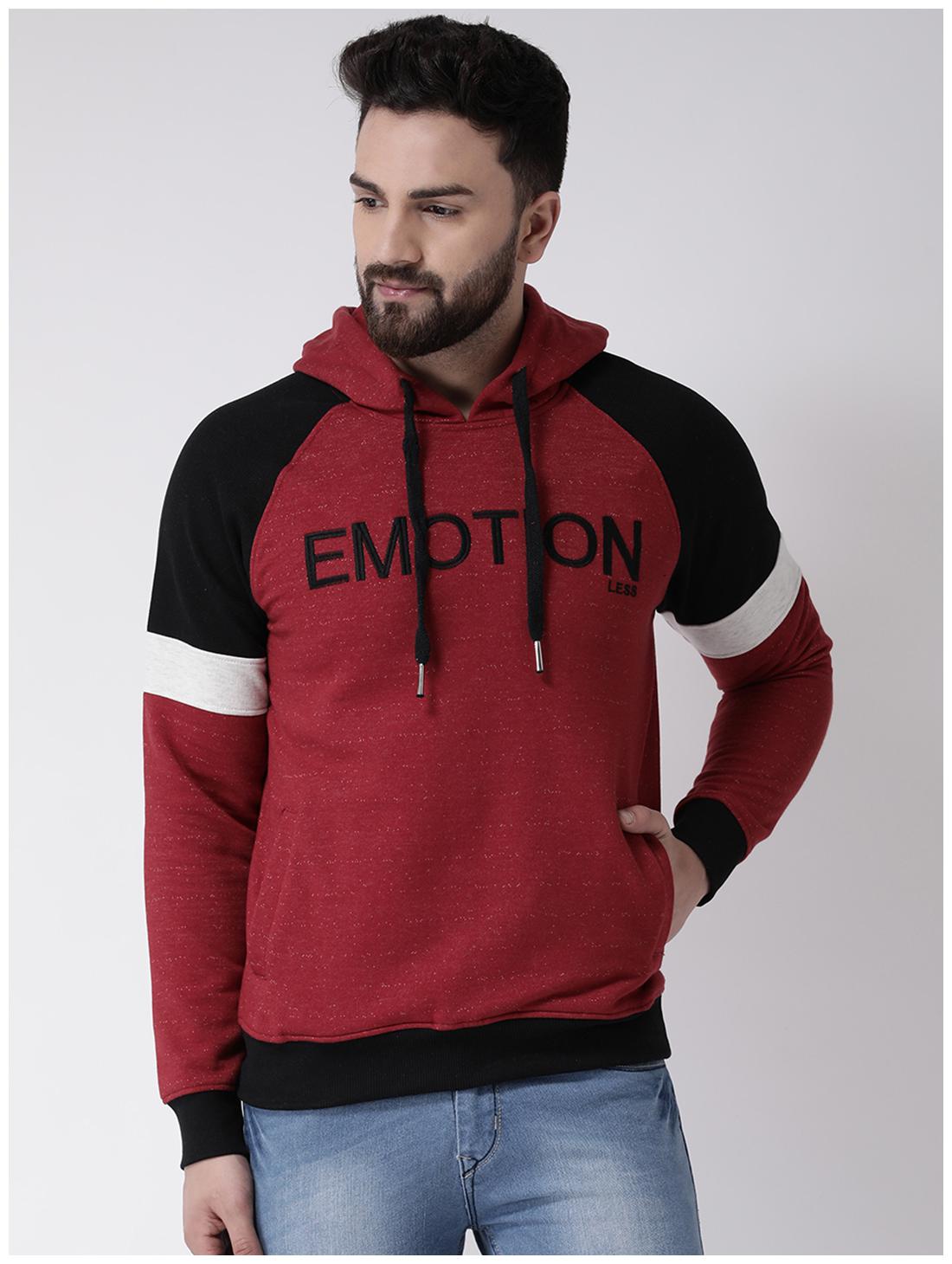 

CLUB YORK Men Colorblocked Maroon Hoodie