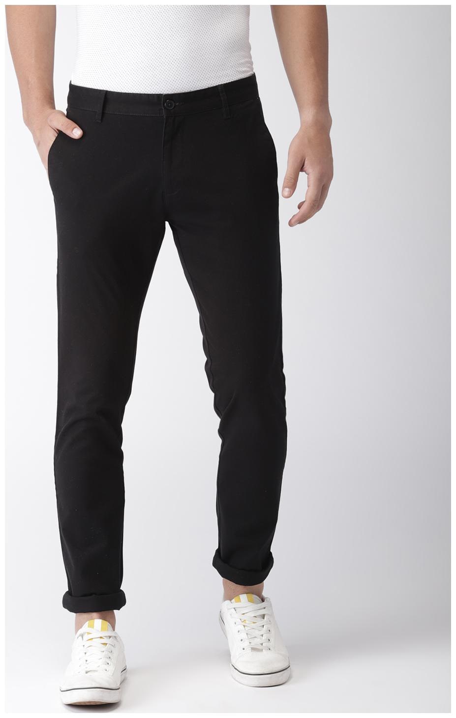 

CLUB YORK Men Black Solid Slim fit Wrinkle free Chinos
