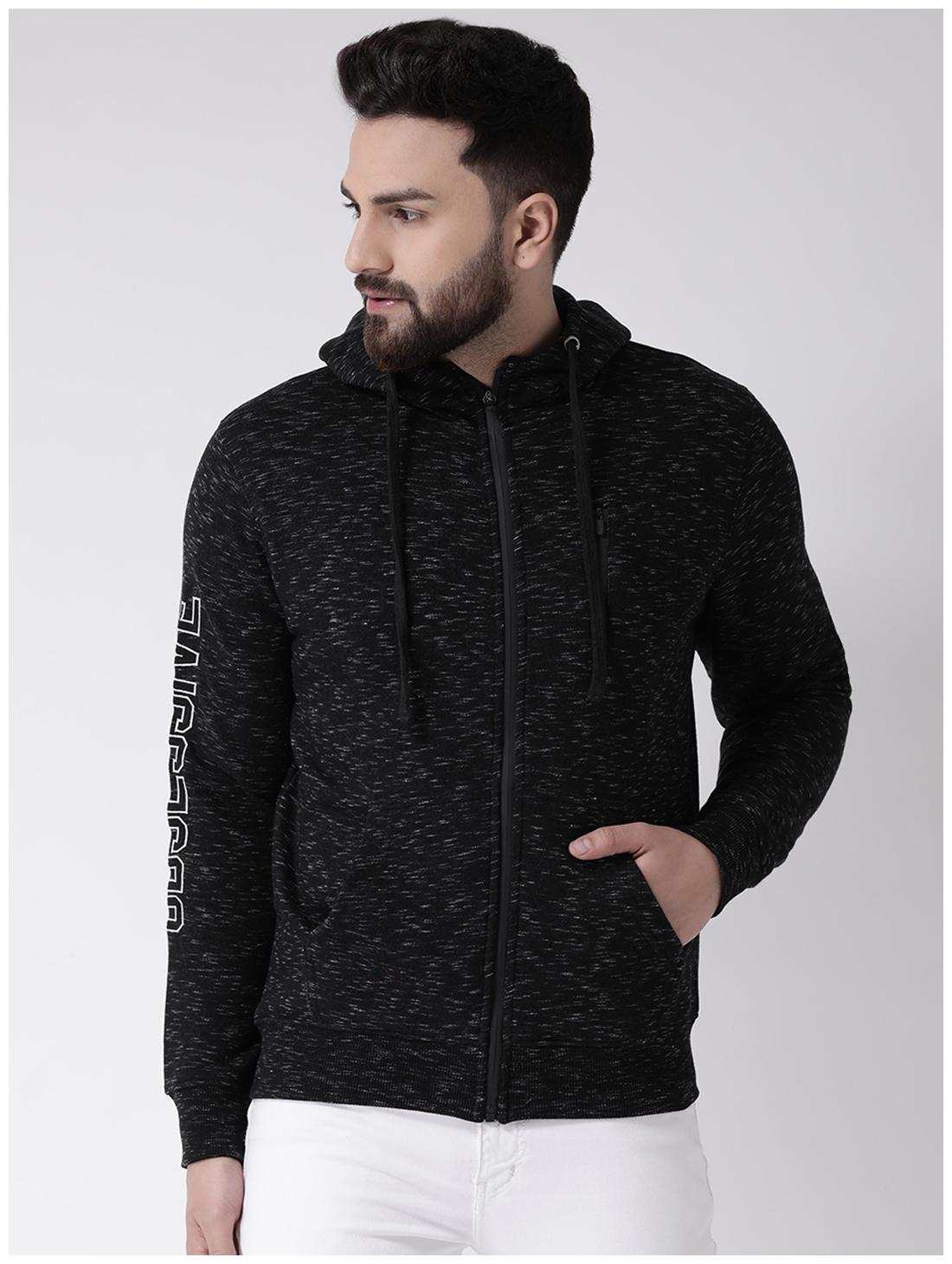 

CLUB YORK Men Solid Black Hoodie