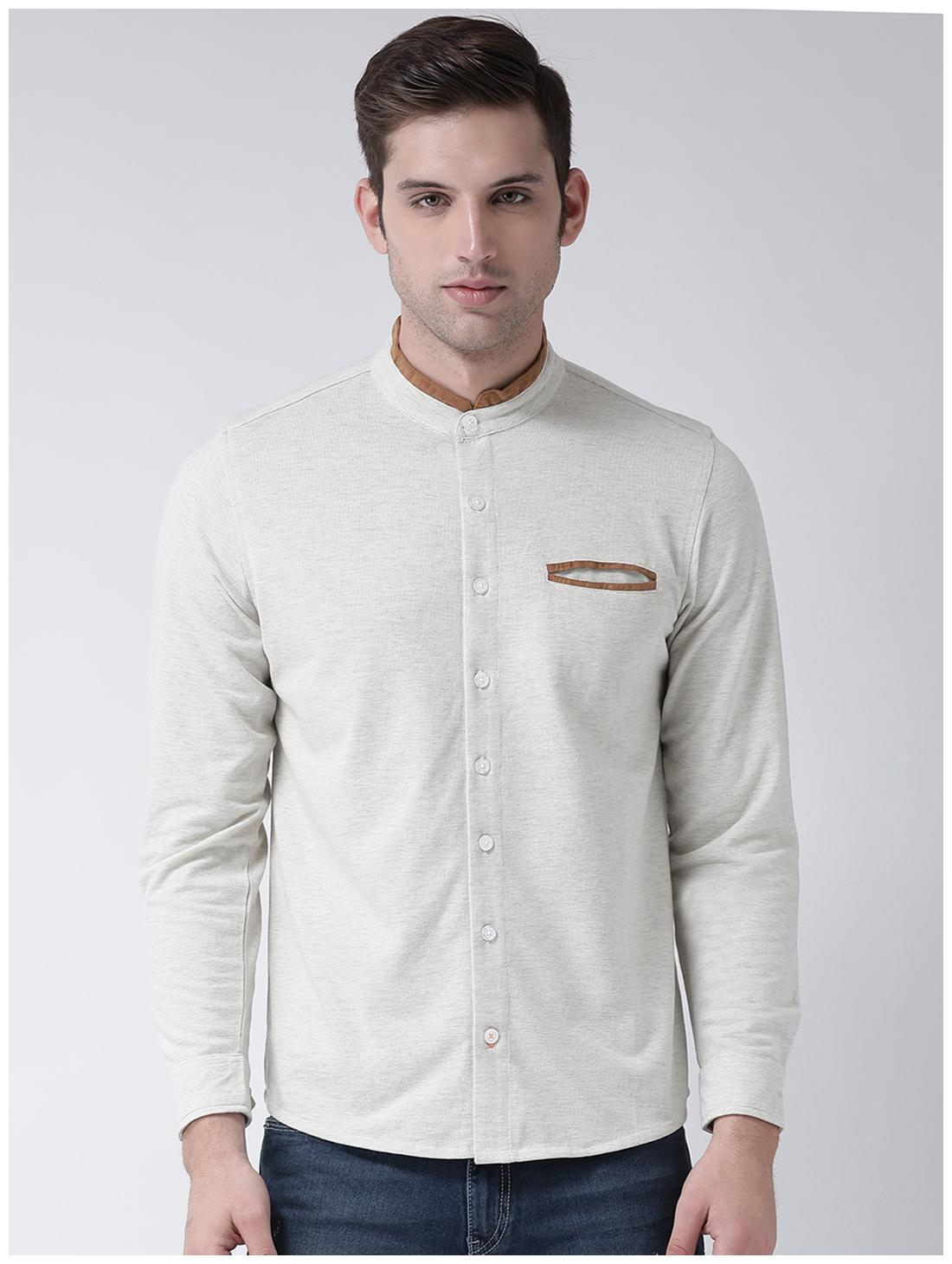 

CLUB YORK Men White Solid Regular Fit Casual Shirt
