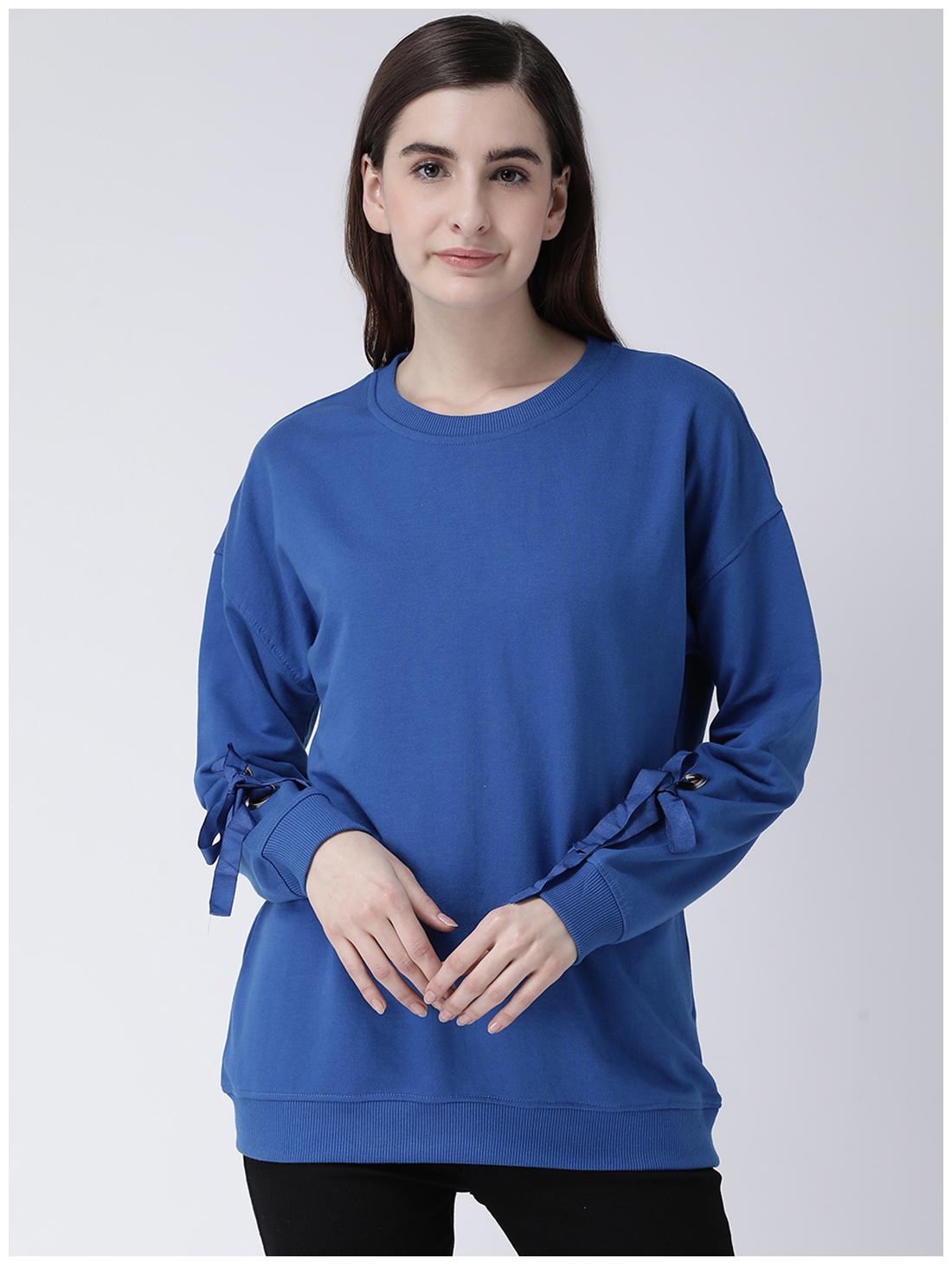 

CLUB YORK Women Solid Sweatshirt - Blue
