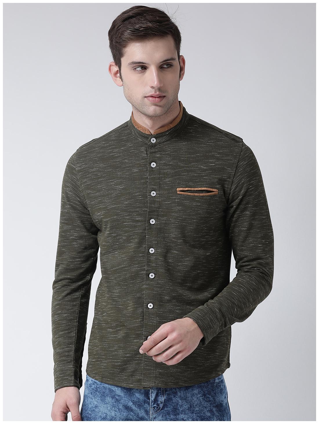 

CLUB YORK Men Green Solid Regular Fit Casual Shirt