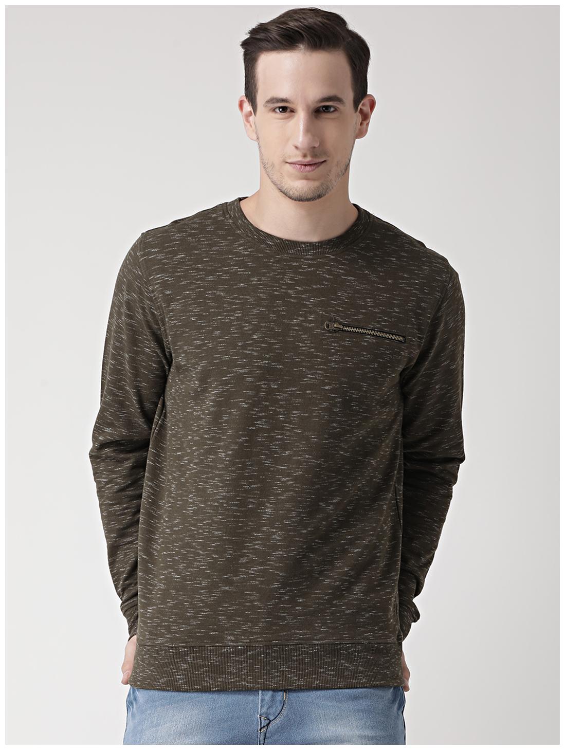 

CLUB YORK Men Green Round neck Sweatshirt