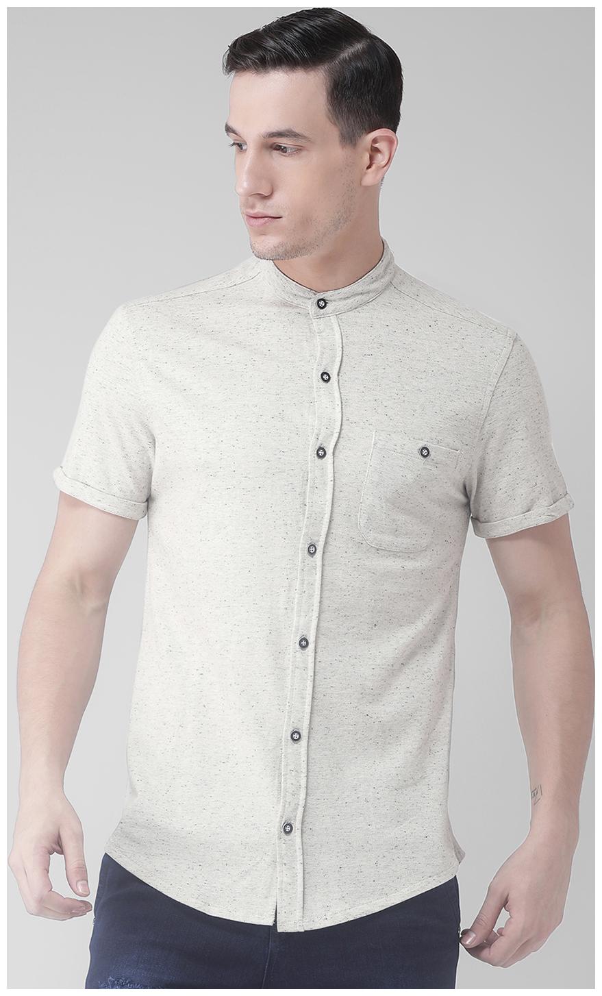 

CLUB YORK Men White Solid Slim Fit Casual Shirt