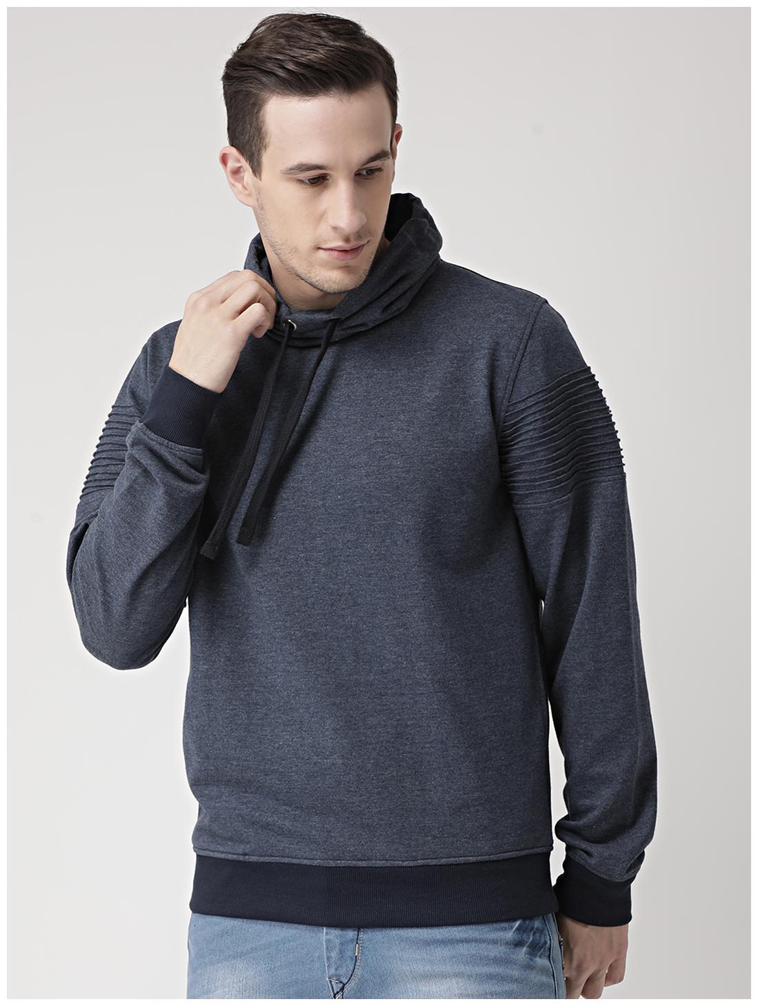 

CLUB YORK Men Blue Hooded Sweatshirt