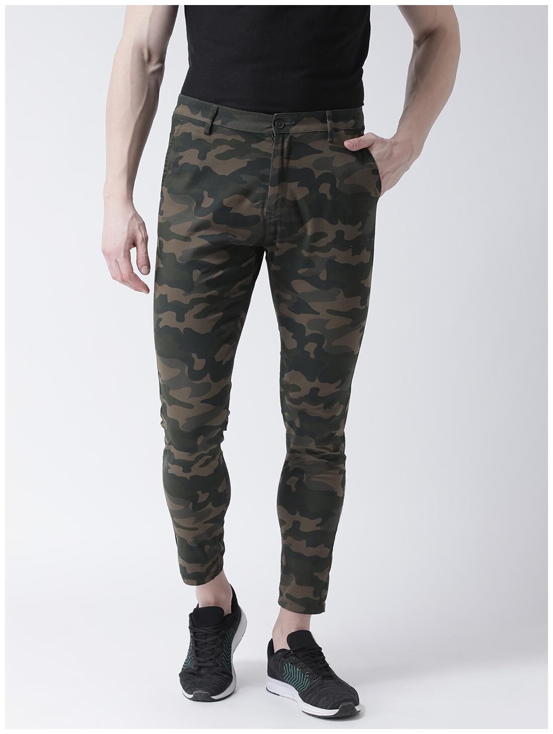

CLUB YORK Men Green Camouflage Slim fit Chinos