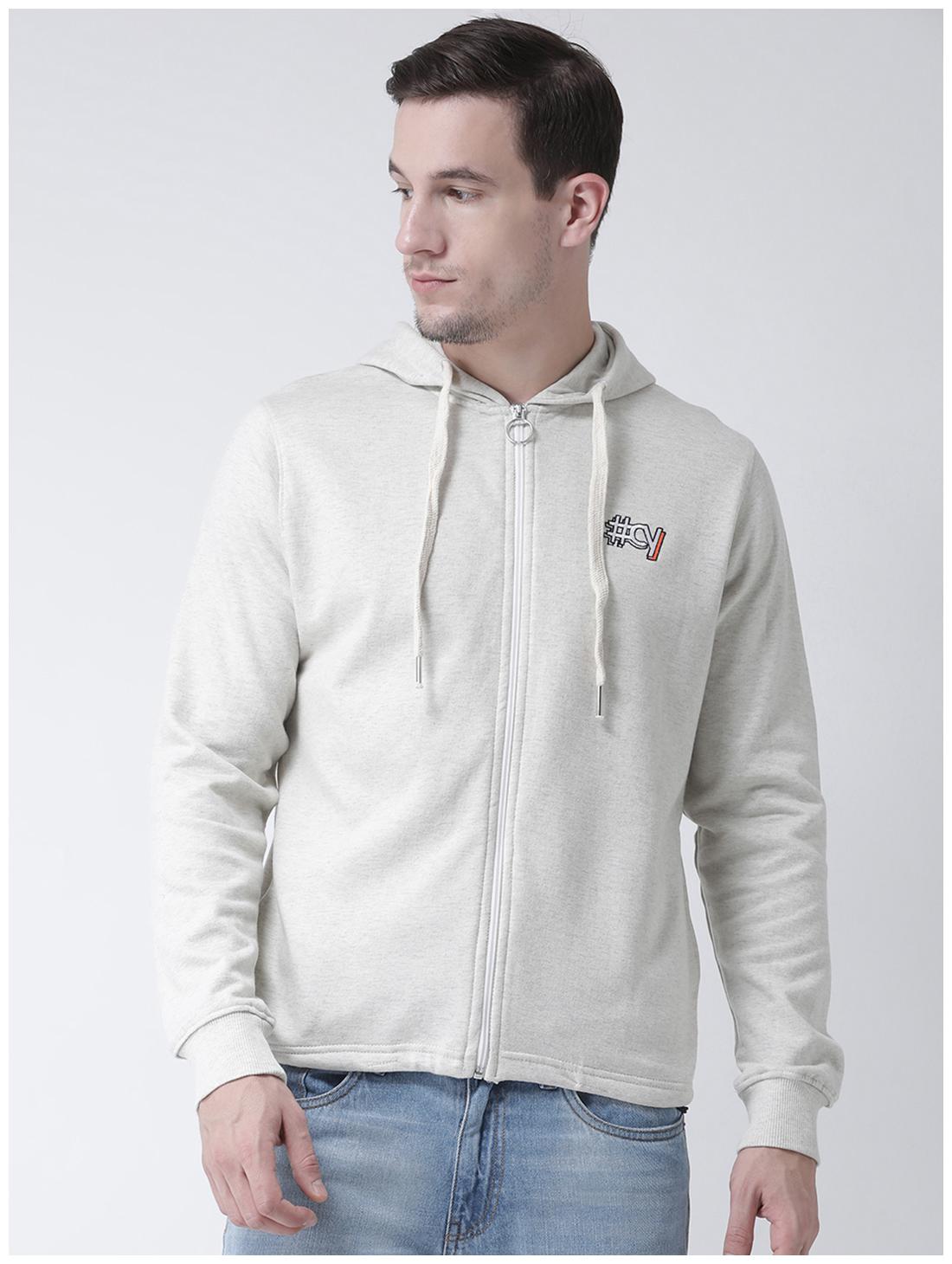 

CLUB YORK Men White Hooded Sweatshirt