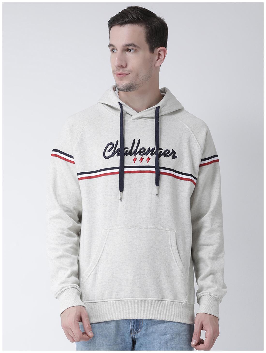 

CLUB YORK Men White Hooded Sweatshirt