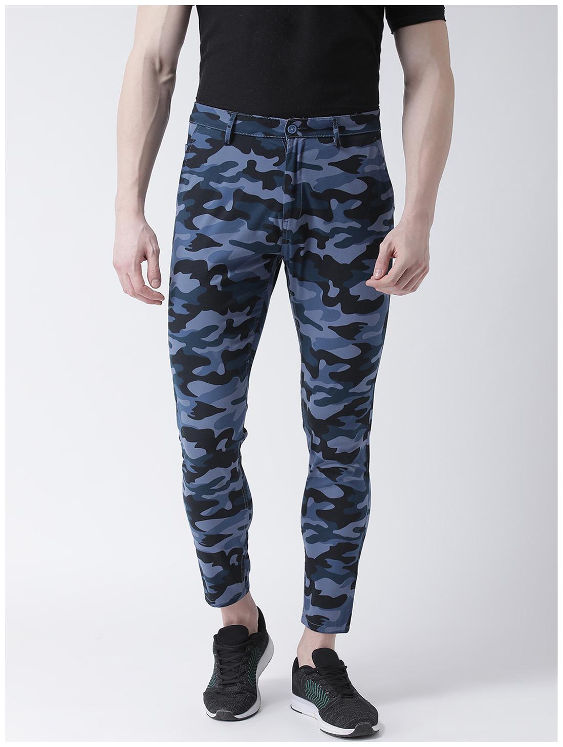 

CLUB YORK Men Blue Camouflage Slim fit Chinos