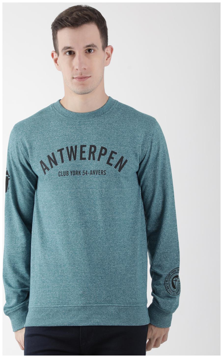 

CLUB YORK Men Turquoise Round neck Sweatshirt