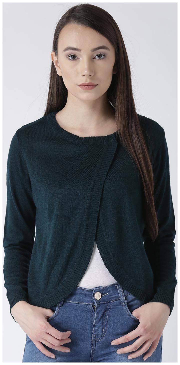 

Club York Women s round neck solid front open shrug