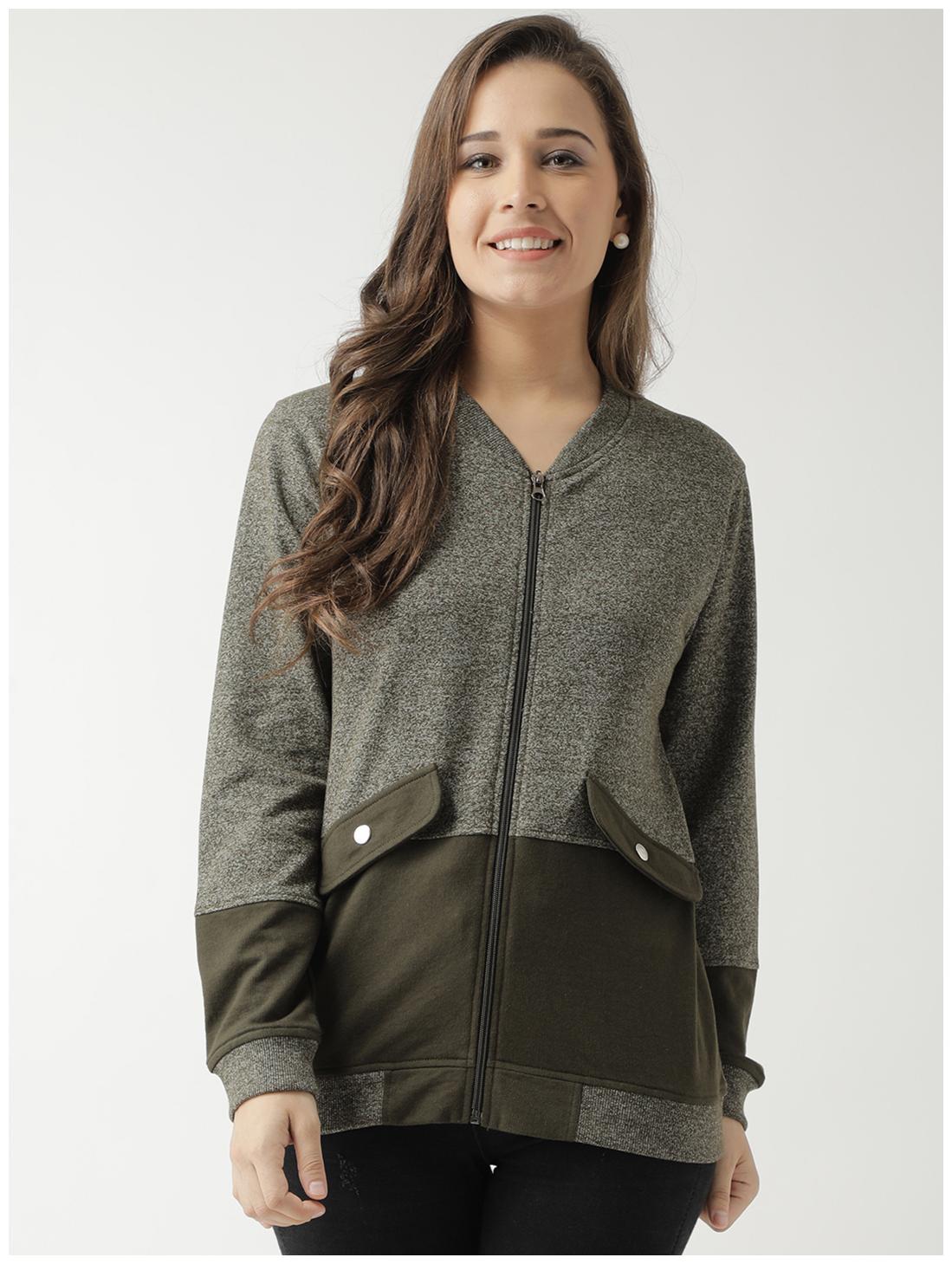 

CLUB YORK Women Solid Sweatshirt - Green