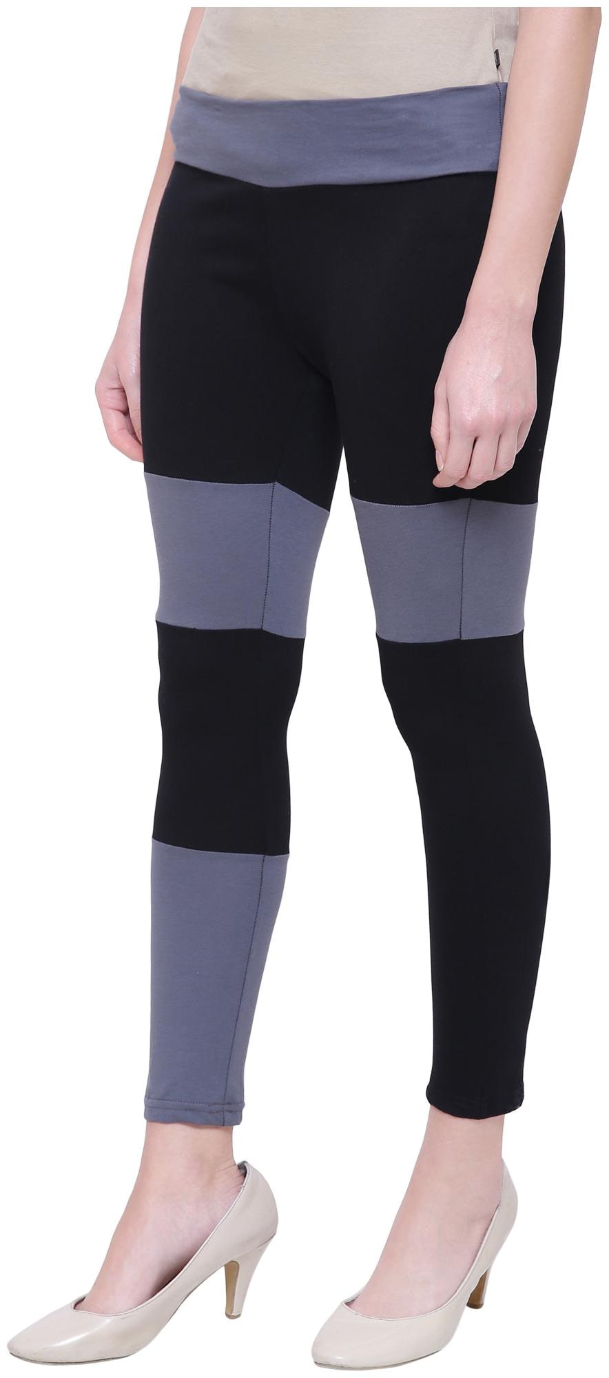 

COA Women Slim fit Cotton Solid Track pants - Black Grey