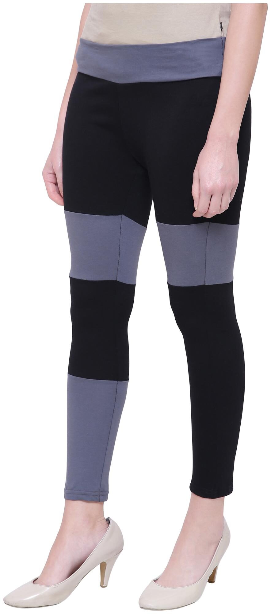 

COA Women Slim fit Cotton Solid Track pants - Black Grey