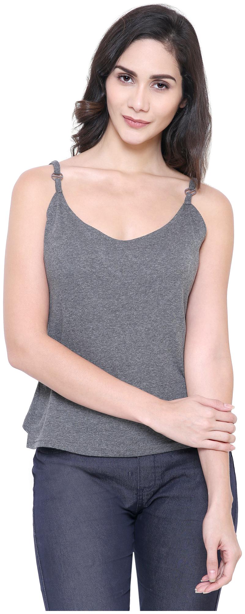 

COA Women Solid Regular top - Grey