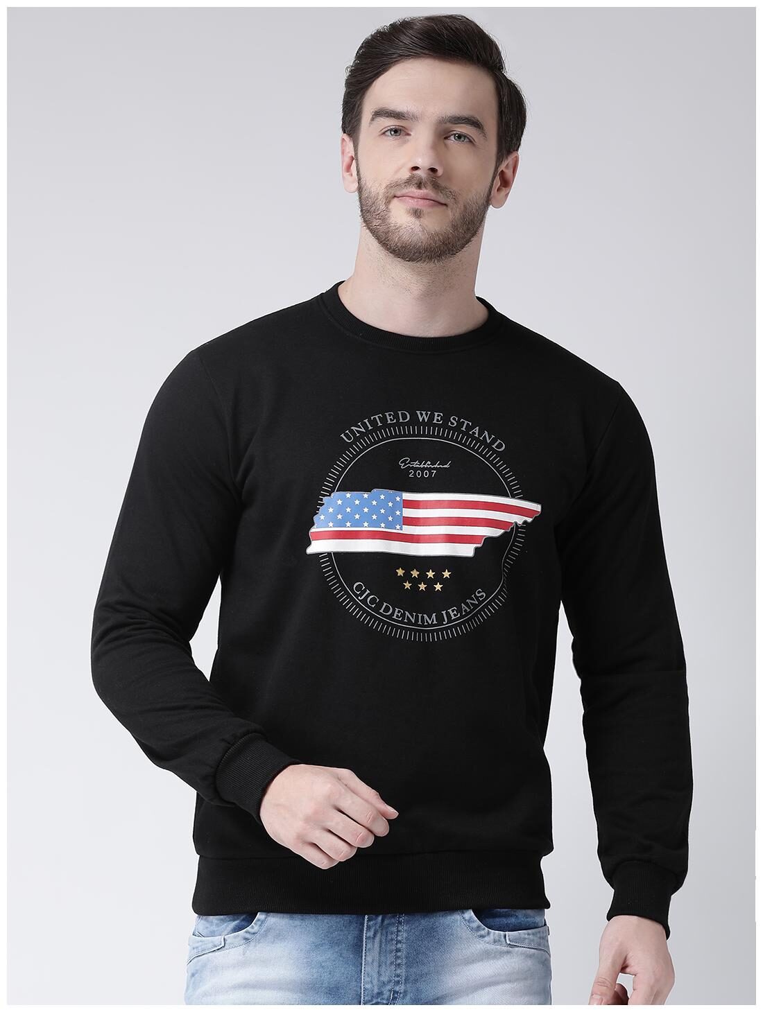 

COBB Men Black Round neck Sweatshirt