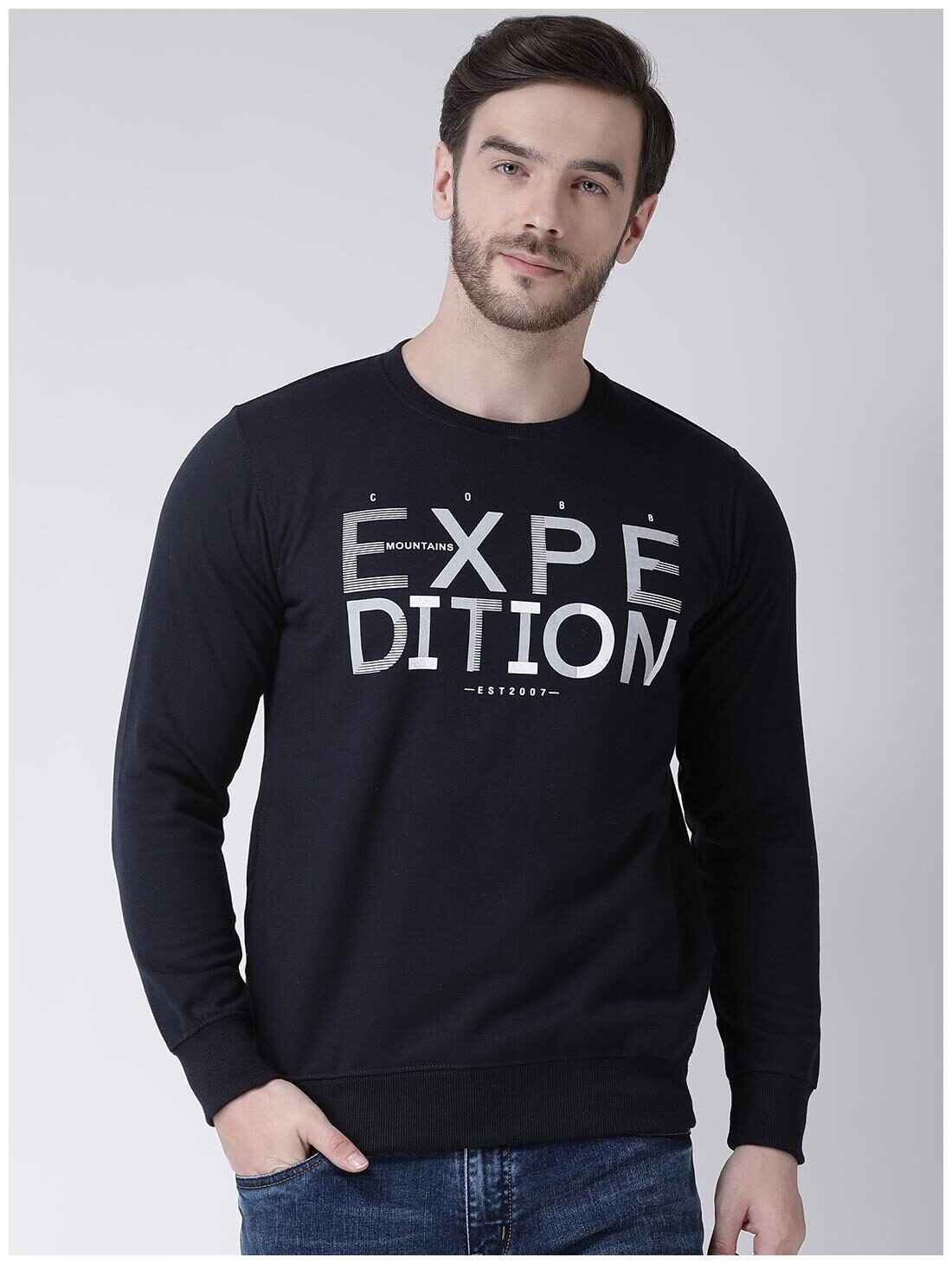 

COBB Men Blue Round neck Sweatshirt
