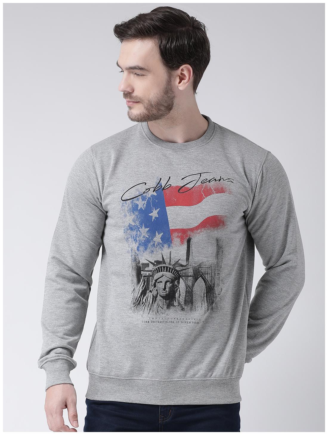 

COBB Men Grey Round neck Sweatshirt