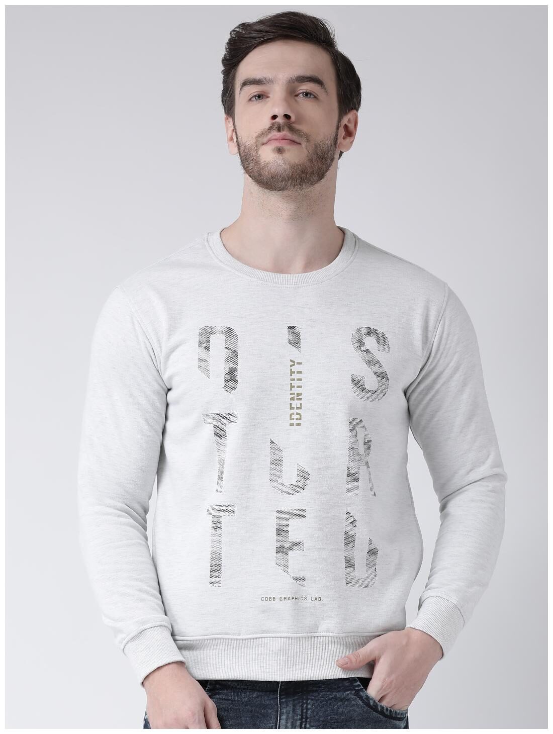 

COBB Men Grey Round neck Sweatshirt