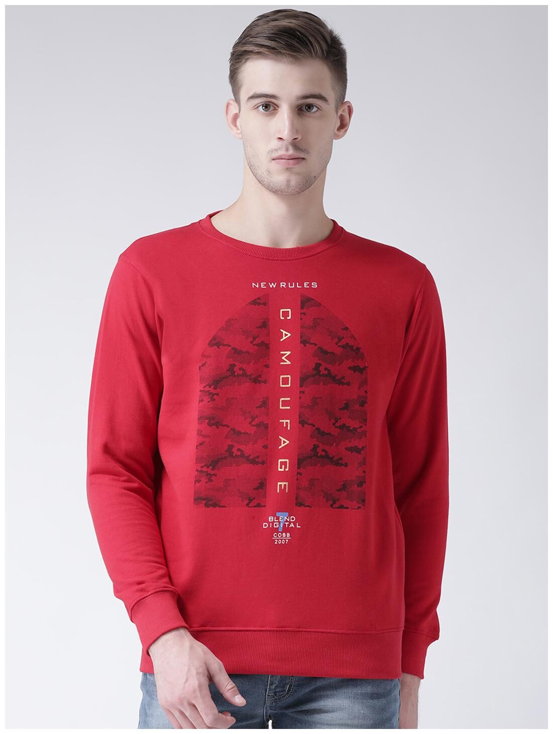

COBB Men Cotton Printed Sweatshirt Red