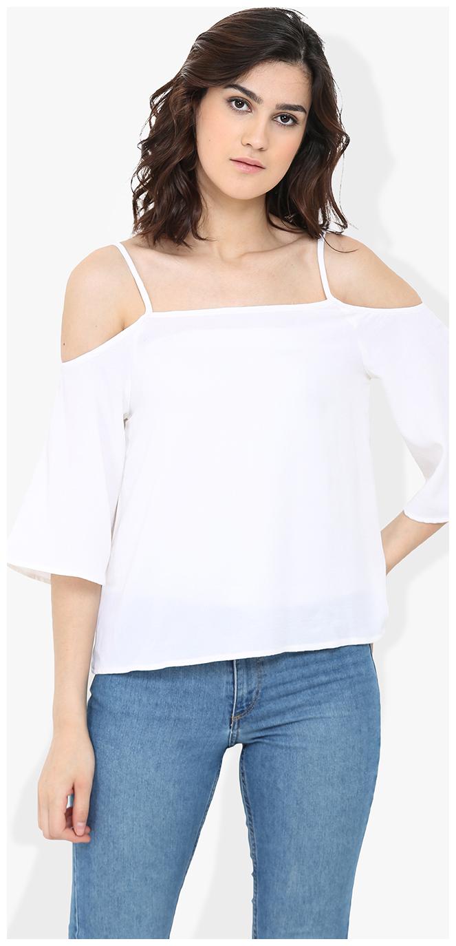 

Trend Arrest Women Solid A-line top - White