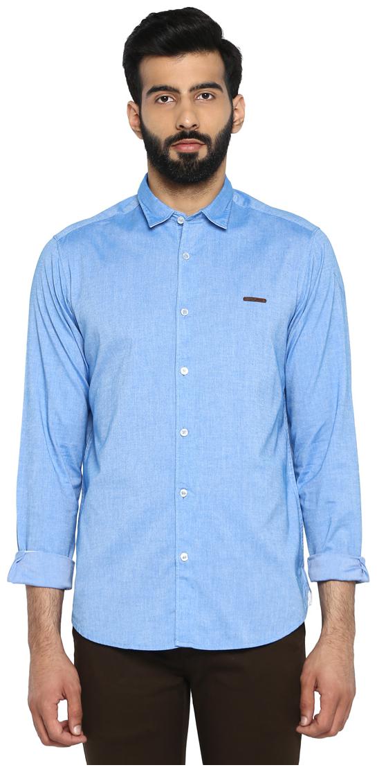 

ColorPlus Men Blue Solid Regular Fit Casual Shirt