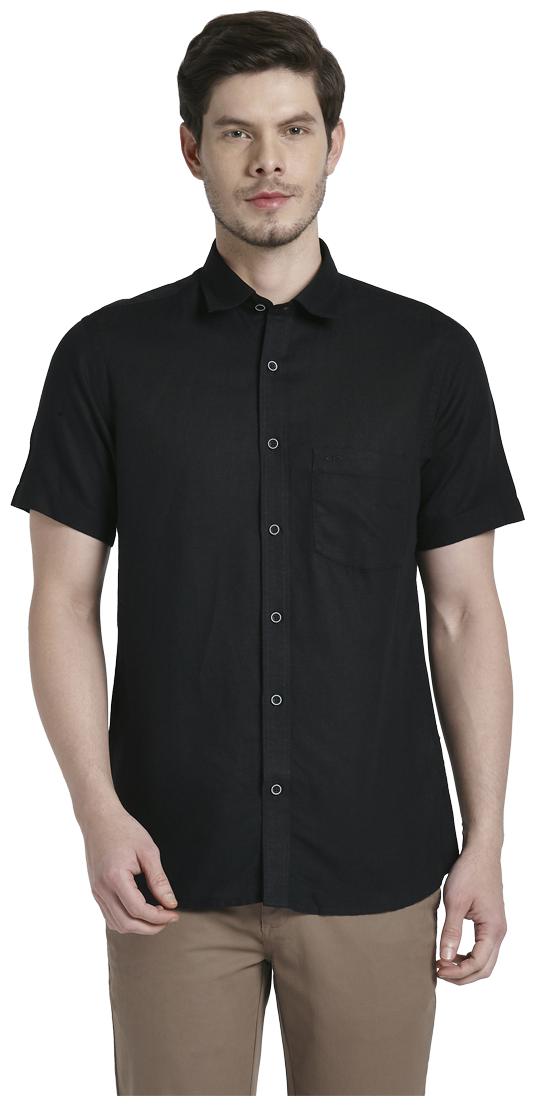 

ColorPlus Men Black Solid Regular Fit Casual Shirt