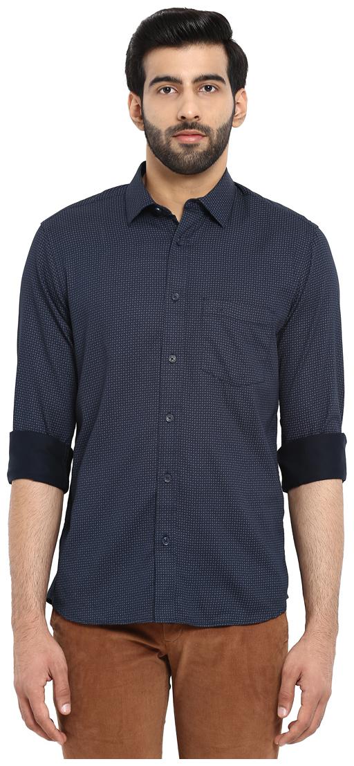 

ColorPlus Blue Tailored Fit Cotton Casual Shirt