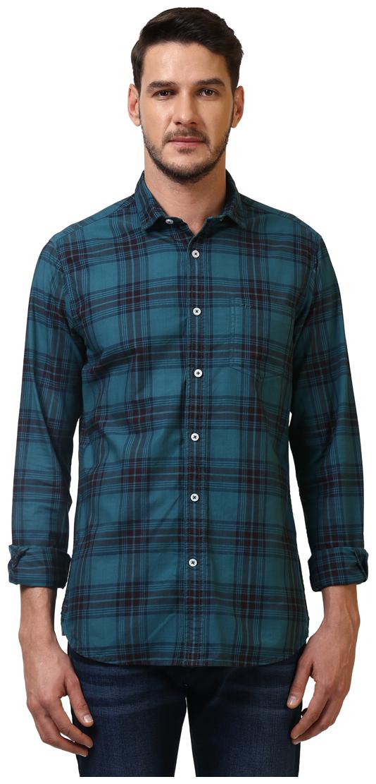 

ColorPlus Men Blue Checked Regular Fit Casual Shirt