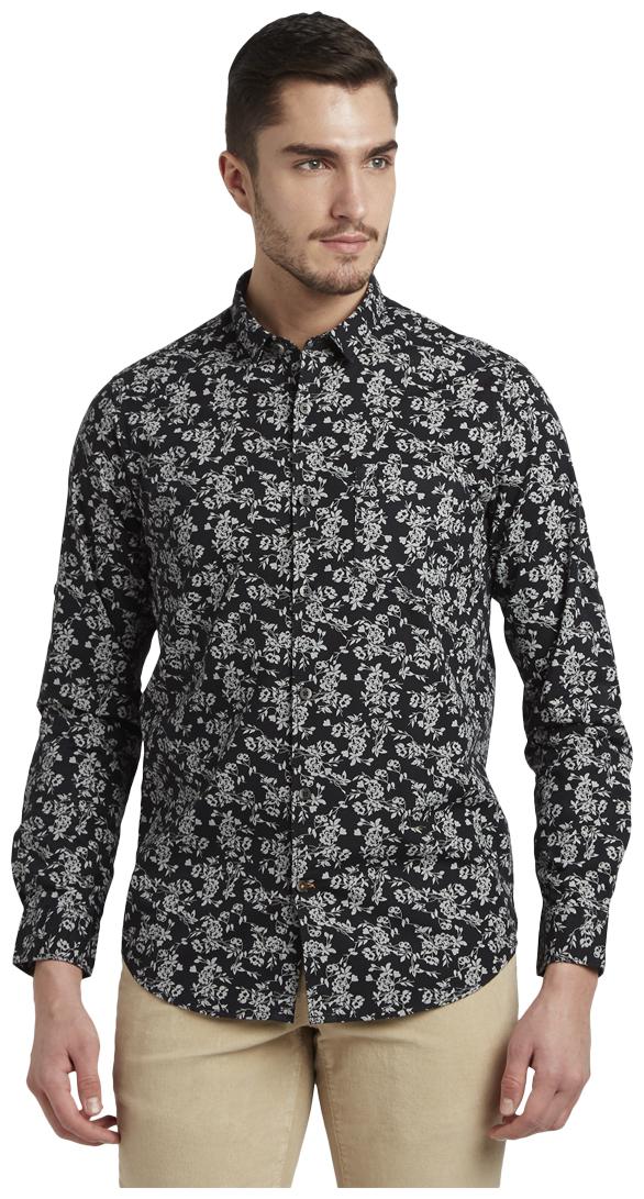 

ColorPlus Men Black Printed Regular Fit Casual Shirt