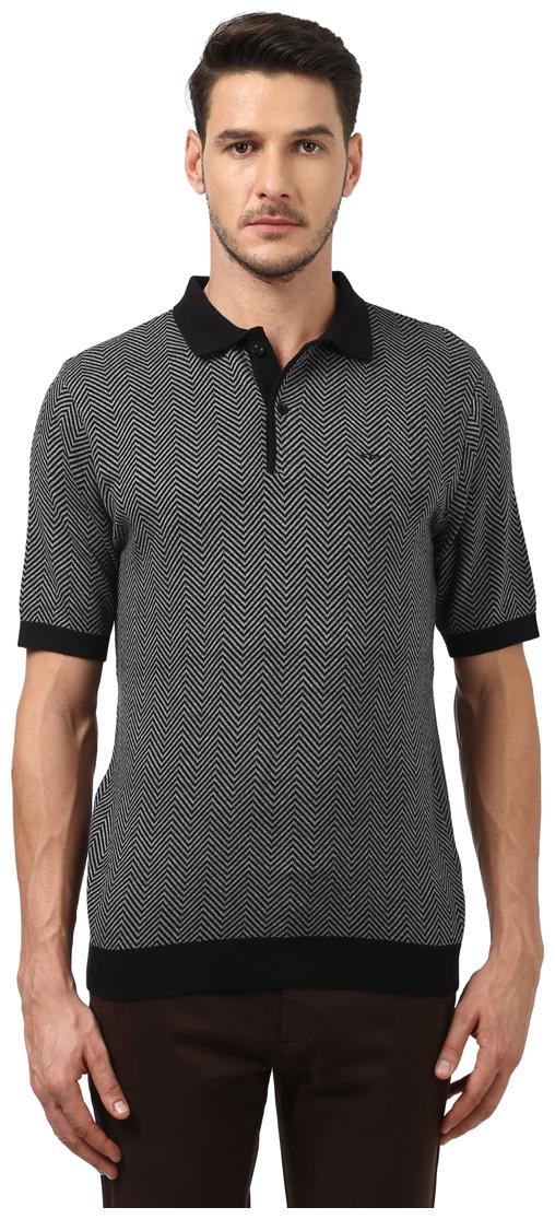 

ColorPlus Men Black Regular fit Cotton Polo collar T-Shirt - Pack Of 1