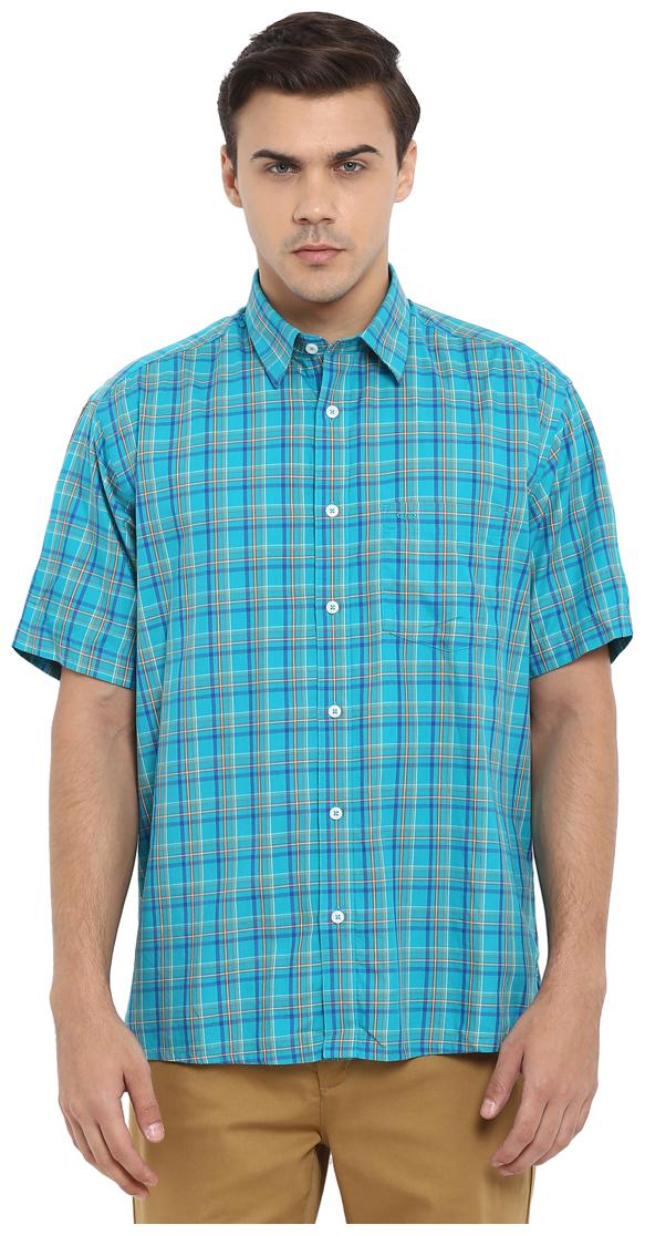 

ColorPlus Men Blue Checked Regular Fit Casual Shirt