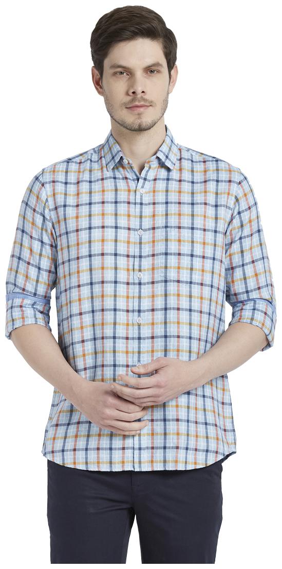 

ColorPlus Men Blue Checked Regular Fit Casual Shirt