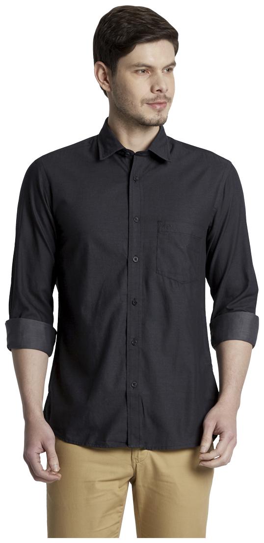 

ColorPlus Men Black Solid Regular Fit Casual Shirt