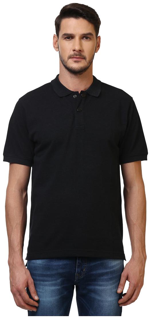 

ColorPlus Men Black Regular fit Cotton Polo collar T-Shirt - Pack Of 1