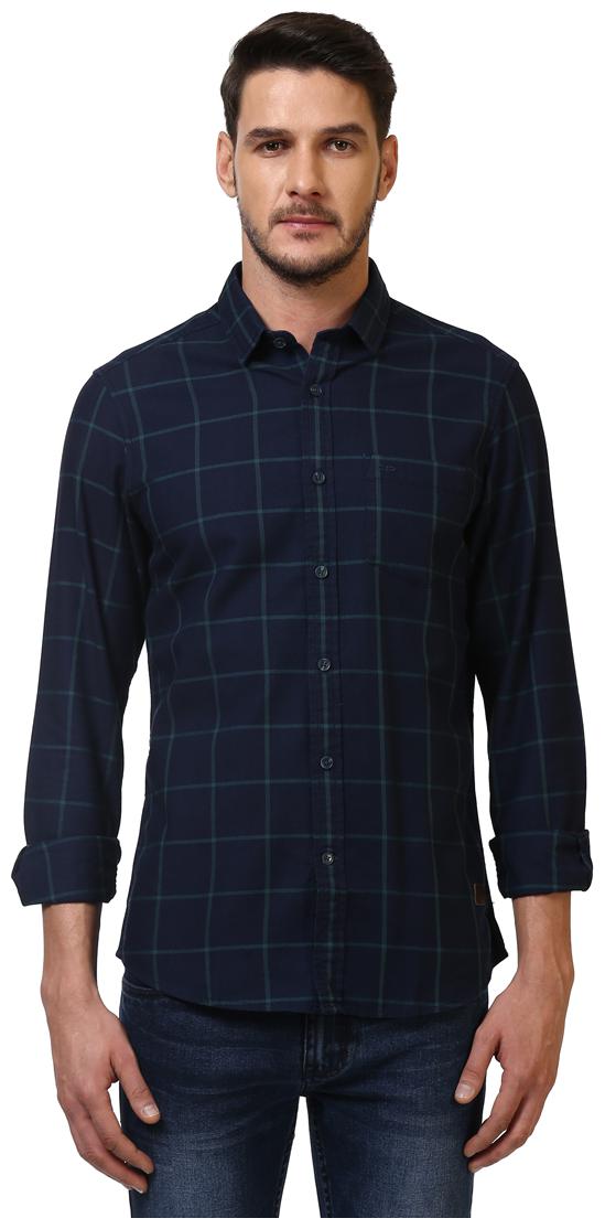 

ColorPlus Men Blue Checked Regular Fit Casual Shirt