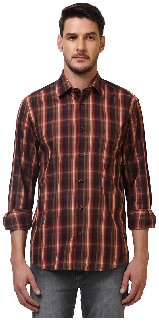 

ColorPlus Men Brown Checked Regular Fit Casual Shirt