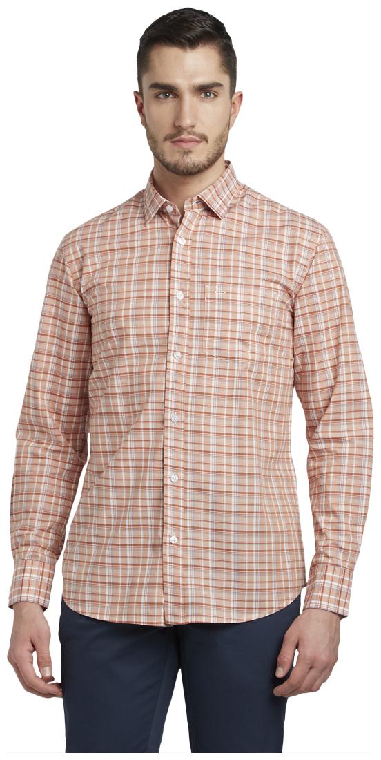 

ColorPlus Men Brown Checked Slim Fit Casual Shirt