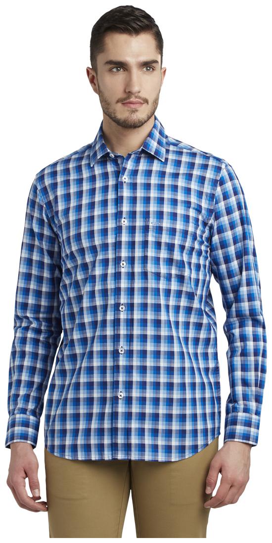 

ColorPlus Men Blue Checked Slim Fit Casual Shirt